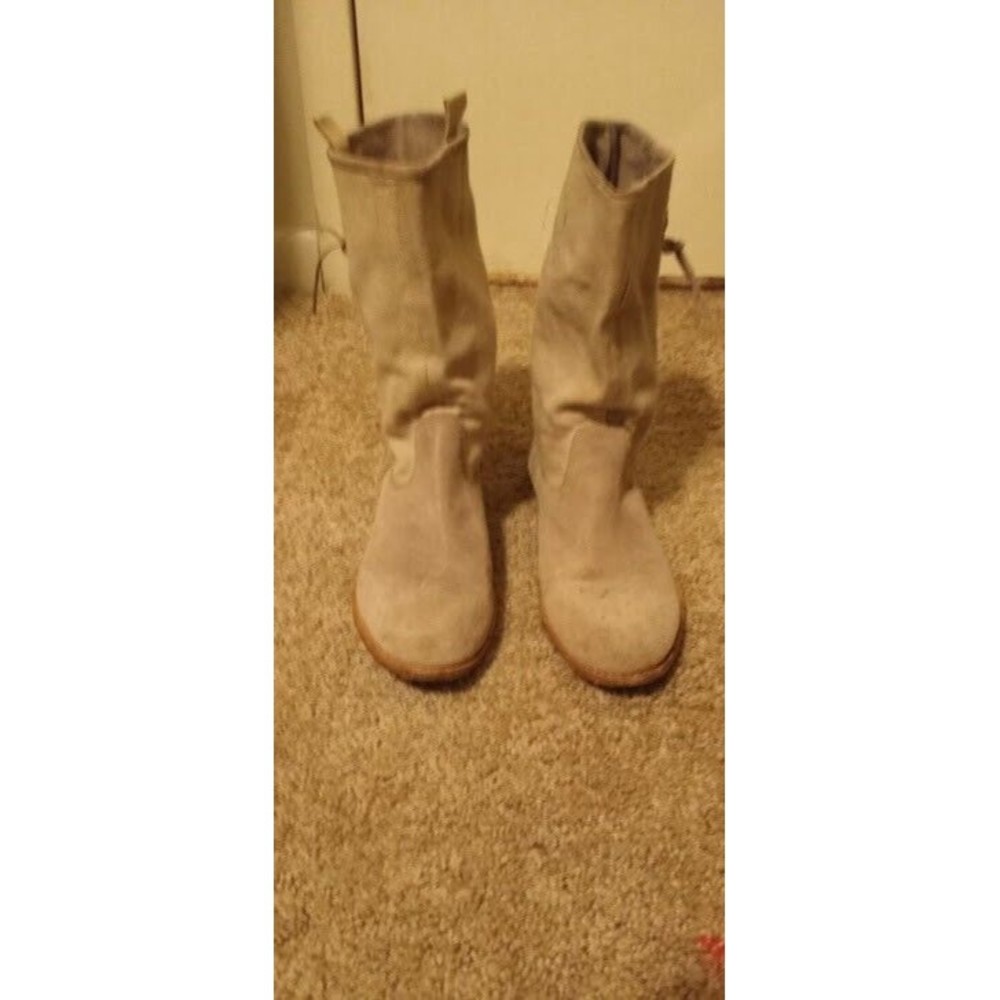 Matisse Coachella Boots Leather Canvas Mid Calf Slouchy 8 1/2
